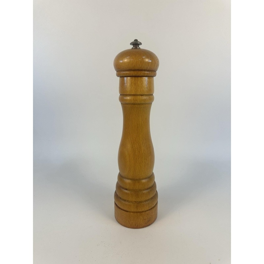 Vintage Peugeot France Wood Pepper Mill Grinder 11" Tall Made in France